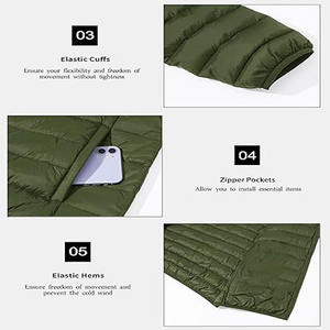 OEM ODM Logo personnalisé Veste matelassée coupe-vent d'hiver pour hommes Vestes solides à capuche bouffantes pour hommes - Product Image 5