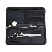 Ciseaux de coiffure professionnels durables de haute qualité, ciseaux à effiler, ciseaux de coupe de cheveux, ciseaux à raser en acier inoxydable, kit de salon avec logo personnalisé