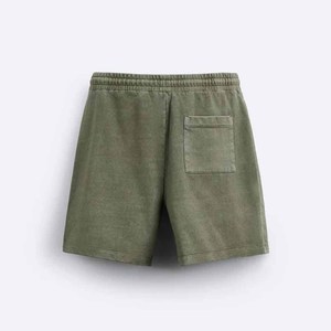 Shorts décontractés pour hommes en toile anti-plis de haute qualité, taille mi-haute avec cordon de serrage, couleur unie - Product Image 5