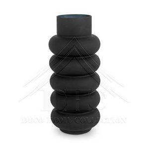 Jarrón de metal de diseño costero Simple pero elegante con revestimiento de polvo negro para acentos interiores de bodas - Product Image 5