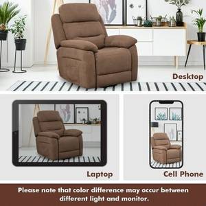 Sillón Reclinable Manual al Mejor Precio del Mercado con Reposabrazos Acolchados, Tela de Microfibra Marrón, Soporte Corporal Completo - Product Image 4