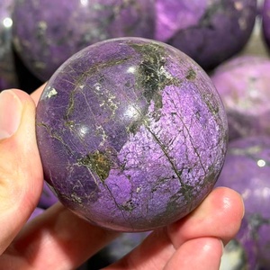 Sphère de Purpurite en Gros, Pierres de Quartz Violet Naturel, Boule de Cristal Polie, Artisanat pour la Décoration - Product Image 2