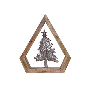 Nouveau dernier arbre de noël en aluminium de conception avec finition noire dans l'arbre en bois personnalisé décoration de table de noël cadeaux en gros - Product Image 3