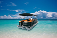 Pédales de bateau ponton en aluminium pour 15 personnes personnalisées Bimini Top Toilette Remorque pour lac/rivière Bateaux à rames Plate-forme de quai