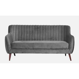 โซฟากำมะหยี่สีเทา3-Seater elza สำหรับตกแต่งห้องนั่งเล่น - Product Image 4