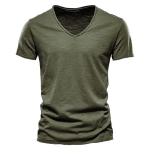 Camiseta para hombre Camiseta personalizada con cuello en V para hombre Camisetas deportivas de algodón 200 Gsm - Product Image 4
