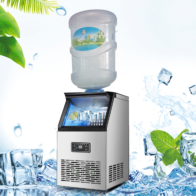 Vigevr Durable Commercial Ice Maker, Portable Cube Ice Machine with Easy Water Bottle Connection for Convenient Use