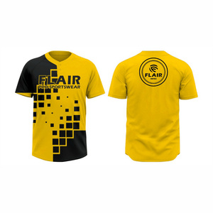 Maillots de softball et de baseball personnalisables de grande taille en polyester respirant à col rond avec imprimé uni par sublimation - Product Image 4