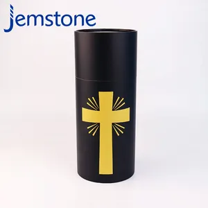 Customized Biodegradable Superfood Paper Tube for Deodorant Stick Matt Laminated Gold Foil Can Hold Pet Ashes Urn