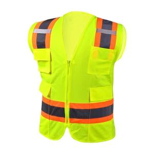 Ropa DE TRABAJO amarilla de alta visibilidad Chaleco DE SEGURIDAD Impresión de logotipo personalizable Venta al por mayor Ropa reflectante de construcción - Product Image 1