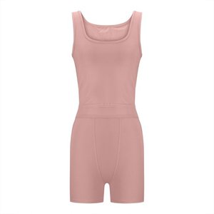 Ensemble Leggings courts + soutien-gorge de sport croisé Survêtement de gymnastique pour femmes - Product Image 5