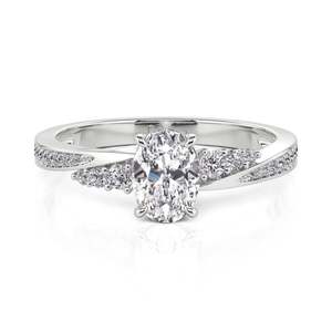 Anillo de compromiso Jeulia con corte ovalado en plata de ley - Product Image 1