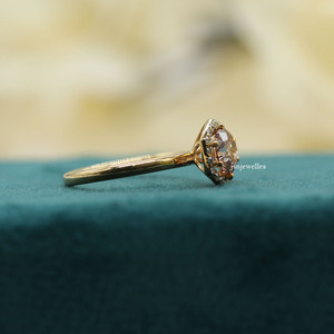 Rosa 950 platino corte redondo laboratorio cultivado diamante Halo ajuste lujoso anillo de compromiso anillo de regalo para mujeres IGI certificado - Product Image 6