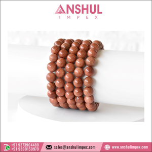 Bracelet en pierres précieuses rondes, couleur rouge, pierres de guérison, haute qualité, 10 pièces - Product Image 5