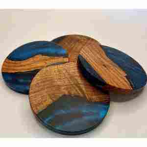 Posavasos hecho a mano para niños más vendidos, forma personalizada, exportador de resina de madera de nogal DE LA India con alta calidad - Product Image 4