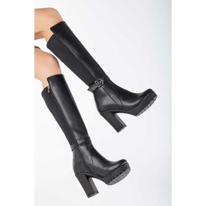 Stivali elasticizzati da donna con elastico posteriore, stivali con tacco 10 Cm - Product Image 2