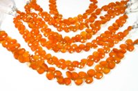 Perles de cornaline naturelle taille cœur Gems Valley, 7 mm, qualité supérieure, 50 carats, lot en gros, brin de 8 pouces, orange facetté