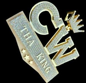 925 Sterling Silver Hip Hop Moissanite Lettre Hip Hop Pendentif Personnalisé Commande Personnalisée - Product Image 3