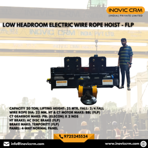 INOVIC - Capacidad de 20 Toneladas, Altura de Elevación de 25 Metros, Cuerda de Acero de 2/4 Hilos de 22 mm de Diámetro, Motor HT CT BBL (FLP) - Product Image 2