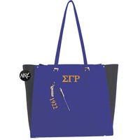Sac messager en toile épaisse personnalisé avec logo imprimé, style vintage, culturel et créatif, pour la sororité grecque Sigma Gamma Rho, avec fermeture éclair, collection automne