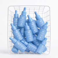 Flacon compte-gouttes en verre bleu mat 30 ml, flacon de sérum doux au toucher pour les soins de la peau Gen-Z, marque privée haut de gamme