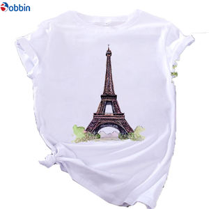 T-shirt décontracté à manches courtes pour femme, imprimé floral et papillon, grande taille, pour l'été - Product Image 4