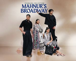 Ssumaira presentando MAHNUR BROADWAY lujo impreso bordado césped colección 2025 3 piezas cosidas señoras trajes Salwar Kameez - Product Image 1