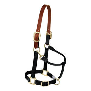 Cabestro Breakaway Horse de alta calidad con correa de barbilla ajustable Corona de Cuero flexible Nylon Equine Tack Safe para caballos Uso diario - Product Image 1