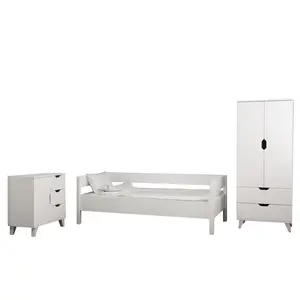 Luxo Design Moderno Brand New Atacado VALENCIA Set Branco Gabinete Com Portas Roupeiro Luxo Young Room Home Furniture