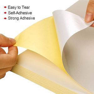 Lziheng Papier autocollant blanc <span class=keywords><strong>A4</strong></span> personnalisé Étiquette BOPP auto-adhésive résistante à la déchirure pour imprimantes laser à jet d'encre - Product Image 2