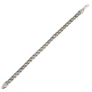 925 Sterling <b>Silver</b> 0.6mm Rhodium & Gold Plated Vintage Religious Patterned Chain <b>Bracelet</b> with Pearl <b>Charm</b> <b>Bracelets</b> Type - Product Image 4