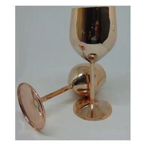 Copa de acero inoxidable chapada en cobre de diseño de lujo de alta calidad más vendida con copa de vino de tallo de metal PS a bajo precio - Product Image 3