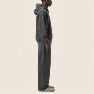 Ensemble survêtement vintage de haute qualité, effet délavé au soleil, surdimensionné, sweat-shirt à capuche, pantalon de survêtement à jambes larges, broderie personnalisée, logo délavé, ensemble pour homme - Product Image 6