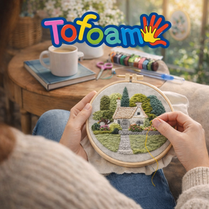 TOFOAM OEM Vente en gros Kit <span class=keywords><strong>de</strong></span> broderie rond classique en tissu <span class=keywords><strong>de</strong></span> coton fait main, thème bien-être, éco-responsable, pour <span class=keywords><strong>point</strong></span> <span class=keywords><strong>de</strong></span> <span class=keywords><strong>croix</strong></span> - Product Image 3