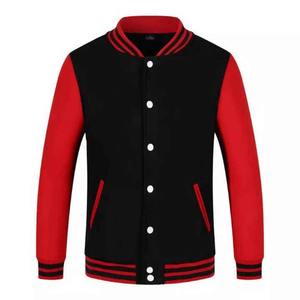 Veste d'université pour hommes grande taille en gros col montant avec logo avant veste de baseball Letterman unie pour hommes en gros - Product Image 4