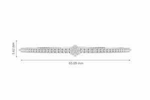 Bracelet flexible pour femme en or 14 carats et diamants naturels avec grappe de fleurs, plaqué rhodium, 95 pièces certifiées IGI - Product Image 2