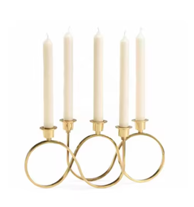 Bougeoir de luxe en métal fait à la main en laiton pour la décoration de mariage Bougeoir moderne de créateur fini or bon marché - Product Image 3