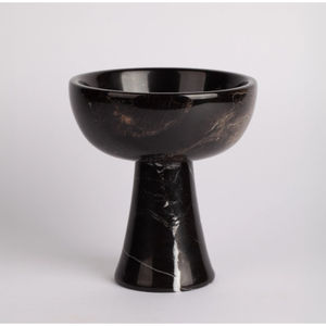 Cuenco de fruta de Pedestal de mármol verde Orobico de lujo, cuenco para servir de piedra Natural hecho a mano, acento de decoración moderna para el hogar - Product Image 6