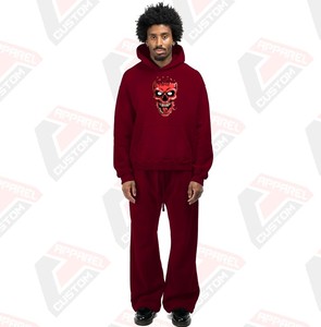 Conjunto de chándal de invierno de poliéster 100% transpirable de 2 piezas ultra cómodo y elegante para hombre, patrón sólido - Product Image 3