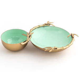 Bol à chips et à trempette décoratif en aluminium élégant et unique, forme unique, finition brillante, pour servir des collations et des bonbons - Product Image 4