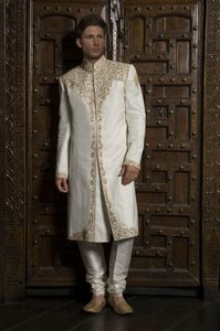 Designer-Stunning Embroidery on Brocade Groom Sherwani & <b>Pant</b> Dress with Embellished crystal glass beads, Stone, Dabka work=2025 - Product Image 2