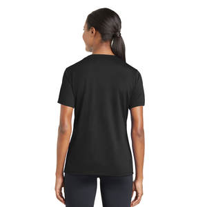 100% poliéster mujer Premium suave Camiseta básica cuello en V manga corta sólidos camiseta - Product Image 5