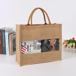 Bolsa de Regalo de Yute Ecológica de Alta Calidad con Logotipo Personalizado y Diseño de Dibujos Animados, al Mejor Precio del Mercado, Bolsa de Compras Natural - Product Image 2