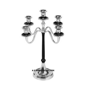 Candelabros decorativos de fiesta de gran tamaño con diseño único de Color antiguo de Metal de alta calidad de 5 brazos de la India - Product Image 5