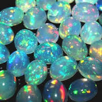 GEMFORTE INC Opale d'Éthiopie 100% Naturelle, Opale Multicolore à Facettes Lisses, Opale Verte, Pierres Précieuses, Matériel Cristallin GEMFORTE INC