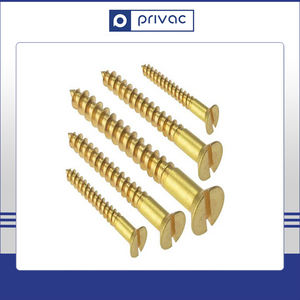 Vis à bois à tête plate en laiton Din standard avec système de mesure métrique Finition unie certifiée ISO 9001 - Product Image 2