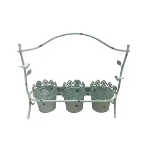 Lot de trois jardinières galvanisées les plus vendues, jolis pots de fleurs en métal avec un nouveau design classique - Product Image 4