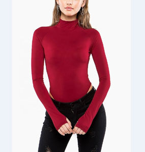 Combinaison moulante sans manches à col roulé et taille haute pour femme, en spandex/polyester, fabriquée au Pakistan - Product Image 2