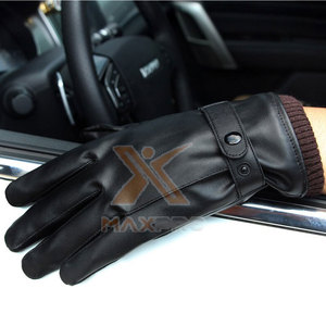 Gants de conduite en cuir imperméables avec logo personnalisé et sangle de poignet réglable - Unisexe, prix bas, vente chaude - Product Image 5