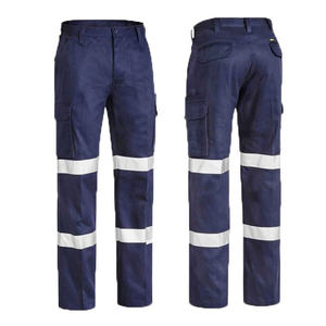 High Quality Safety <b>Trousers</b> Hi Vis Reflective Tape Work Pants Custom Multi Pockets Dark Wash Mid Waist <b>Men's</b> - Product Image 6